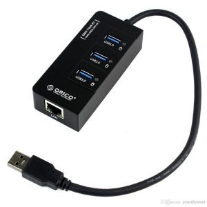 Bộ chia USB HUB 3 cổng USB 3.0 tích hợp cổng Lan Gigabit - Orico HR01-U3