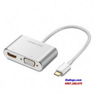 Cáp chuyển đổi USB type-C to HDMI và VGA chính hãng Ugreen 50317