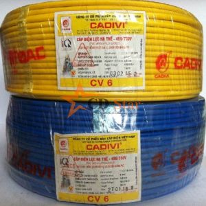 Dây điện Cadivi  chính hãng CV 6.0 (cuộn 100m, dây đơn)