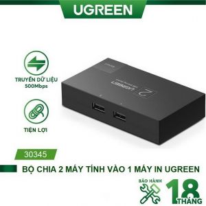 Bộ chia máy in 1 ra 2 cổng USB 2.0 chính hãng Ugreen 30345