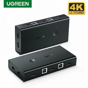 Bộ chuyển tín hiệu 4 CPU dùng 1 màn hình KVM Switch USB, HDMI 4K@60Hz Ugreen 70439 cao cấp