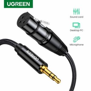 CÁP AUDIO 3.5MM SANG AV CANON (XLR) ÂM DÀI 1M UGREEN 20763