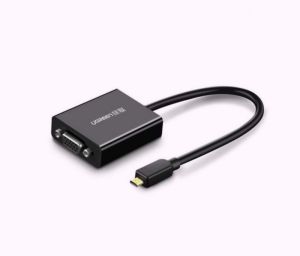 CÁP CHUYỂN ĐỔI MICRO HDMI TO VGA+AUDIO CHÍNH HÃNG UGREEN 40268 MÀU ĐEN