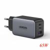 cu-sac-nhanh-65w-gan-3-cong-usb-type-c-x2-usb-type-a-x1-ho-tro-qc4-pd3-0-ugreen-10335-cao-cap-eu - ảnh nhỏ  1