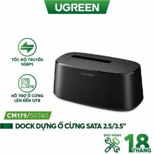 Dock Ổ Cứng 2.5/3.5" 12TB Hỗ trợ UASP 6Gbps Ugreen 50740