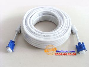 Cable Vga LCD KM 25m (3+4) VMS 25 (Trắng Xanh)