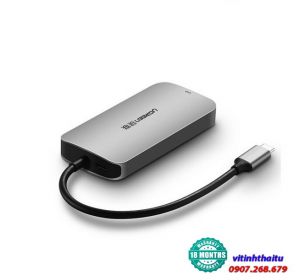 Bộ chuyển USB-C sang VGA kèm Hub USB 3.0 Cao Cấp Ugreen 50210