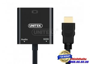 Cáp HDMI->VGA +Audio Chính Hãng UNITEK Y6333