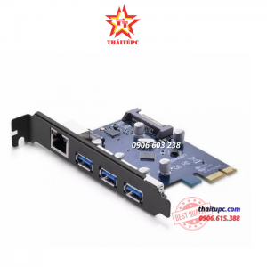 CARD PCI EXPRESS SANG 3 CỔNG USB 3.0 + LAN GIGABIT 10/100/1000MBPS CHÍNH HÃNG UGREEN 30775 CAO CẤP