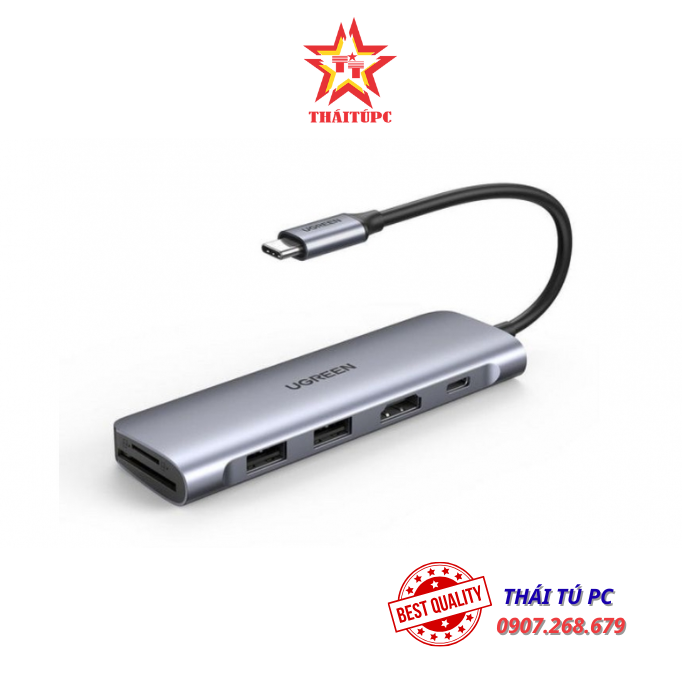 BỘ CHUYỂN TYPE C UGREEN 20954, HỖ TRỢ HDMI 4K@60HZ + USB + LAN GIGABIT + SD/ TF – HÀNG CHÍNH HÃNG BỘ CHUYỂN TYPE C UGREEN 20954, HỖ TRỢ HDMI 4K@60HZ + USB + LAN GIGABIT + SD/ TF – HÀNG CHÍNH HÃNG