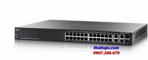 Cisco 24-port PoE+ (support 60W PoE Port) Gigabit with 195W power budget + 2 Gigabit copper/SFP combo + 2 SFP ports Managed Switch - SG350-28P-K9