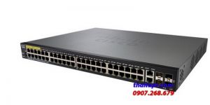 Cisco 48-port PoE+, 10/100Mbps with 382W power budget (support 60W PoE Port) + 2 Gigabit copper/SFP combo + 2 SFP ports Managed Switch - SF350-48P-K9