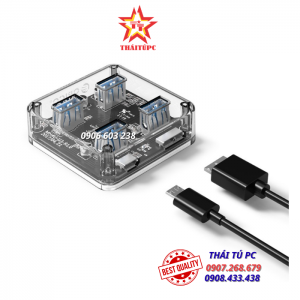 Bộ chia USB HUB 4 cổng USB 3.0 trong suốt - Orico MH4U-U3-03