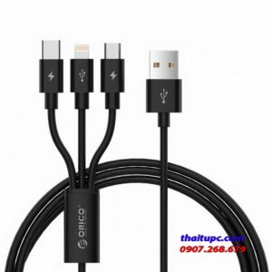 Cáp sạc điện thoại 3 trong 1 Lightning/Type C/Micro B USB 2.0 - Orico UTS-12