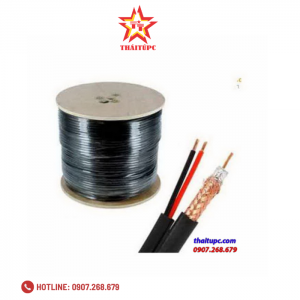 Cáp camera + dây nguồn Watashi RG6+2C WCP 044 500m (đen)