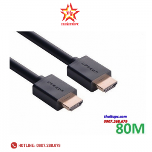 Cáp HDMI 1.4 80m Cao cấp Ugreen 50409 Hỗ trợ Ethernet, 4K, 2K có Chip khuếch đại