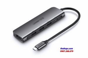 Bộ chia USB Type-C ra 4 cổng USB 3.0 hỗ trợ USB-C cấp nguồn Ugreen 50980