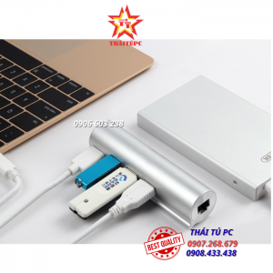 Bộ chia USB Type-C ra 3 cổng USB 3.0 Unitek Y-3095 + Lan Gigabit