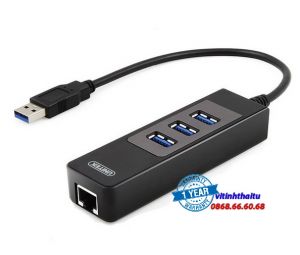 Hub USB 3.0 3 Ports + LAN chính hãng Unitek  (Y-3045C) (3057)
