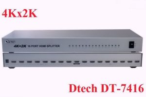 Bộ chia HDMI 1 ra 16 cổng hỗ trợ 4Kx2K 3D chính hãng Dtech DT-7416