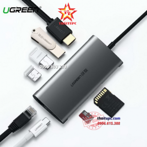 THIẾT BỊ MỞ RỘNG USB TYPE-C TO HDMI/HUB USB 3.0/SD/TF/LAN GIGABIT CHÍNH HÃNG UGREEN 50538