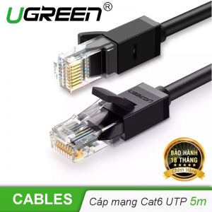 Cáp mạng đúc sẵn CAT6 UTP 26AWG tròn dài 5m Ugreen 20162