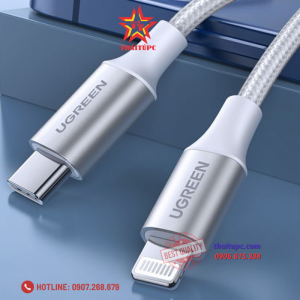 Cáp sạc, dữ liệu USB Type-C to Lightning dài 1,5M chuẩn MFI Apple, sạc nhanh Ugreen 70524