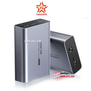 Thiết bị khuếch đại HDMI+USB qua Lan 150met KVM Cao Cấp Ugreen 60323 (Sender)