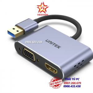 CÁP CHUYỂN ĐỔI CỔNG USB 3.0 RA CỔNG HDMI VÀ CỔNG VGA V1304A UNITEK