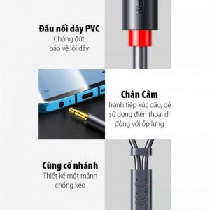CÁP ÂM THANH 3.5MM SANG 2RCA TRUYỀN ÂM THANH DÀI 15M UGREEN 60834 CAO CẤP