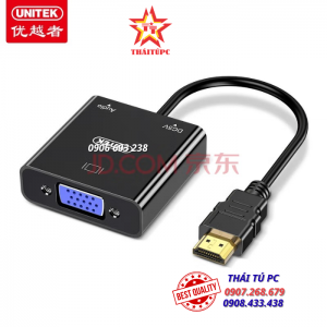 CÁP CHUYỂN ĐỔI TÍN HIỆU HDMI --> VGA 15CM UNITEK V128BBK (CÓ AUDIO)