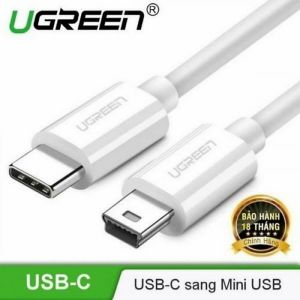 CÁP SẠC USB TYPE-C TO MINI USB DÀI 1,5M CHÍNH HÃNG UGREEN 40418 MÀU TRẮNG CAO CẤP