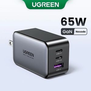 CỦ SẠC NHANH 65W GAN 3 CỔNG USB TYPE-C X2 USB TYPE-A X1 HỖ TRỢ QC4+, PD3.0.. UGREEN 10334 CAO CẤP