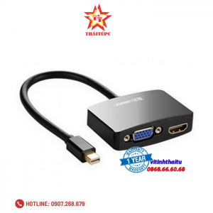 Cáp Mini Displayport to VGA + HDMI cao cấp Ugreen UG-10439