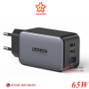 cu-sac-nhanh-65w-gan-3-cong-usb-type-c-x2-usb-type-a-x1-ho-tro-qc4-pd3-0-ugreen-10335-cao-cap-eu - ảnh nhỏ  1