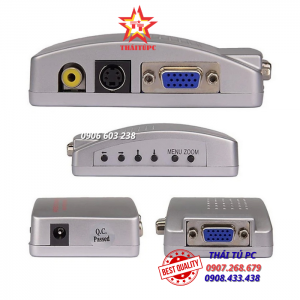 Bộ chuyển đổi VGA sang RCA S-Video QS410 (Hộp màu cam)