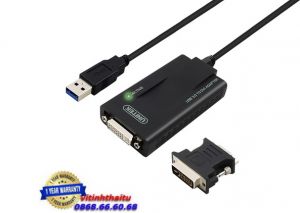 CÁP USB 3.0 -> DVI + ĐẦU ĐỔI DVI -> VGA UNITEK (Y-3801)