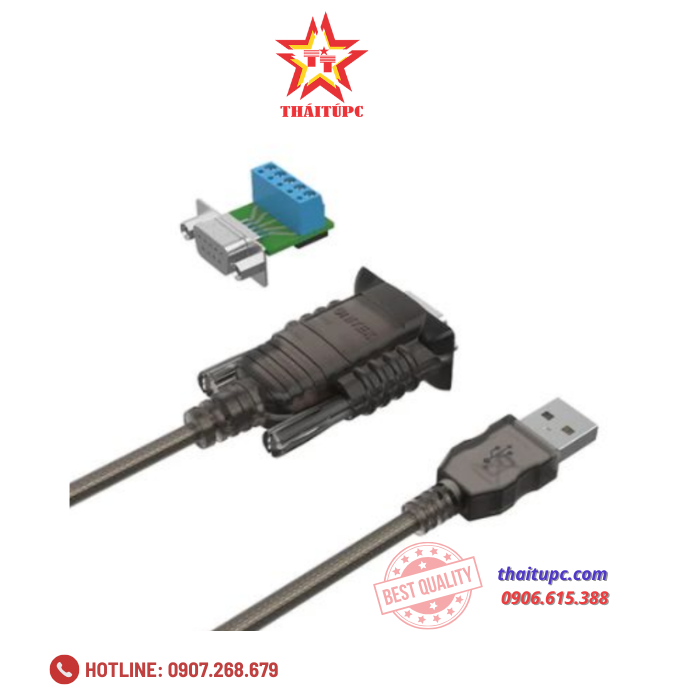 Cáp USB 2.0 sang RS422 RS485 DB9M 1.5m UNITEK Y-108301 Cáp USB 2.0 sang RS422 RS485 DB9M 1.5m UNITEK Y-108301