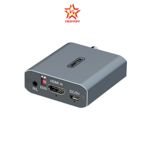 Bộ chuyển đổi tách âm thanh HDMI Unitek V174A, HDMI ra HDMI kèm Audio 3.5mm, Coaxial, Optical (SPDIF), hỗ trợ 4K30Hz