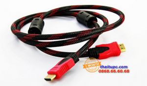 Dây cáp tín hiệu 2 đầu HDMI YH-15 chuẩn 1.4 chống nhiễu 1,5M (Đen phối đỏ)