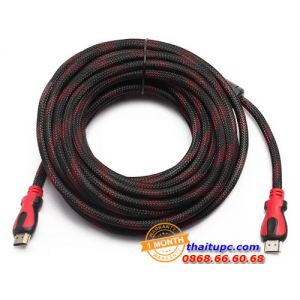 Dây cáp tín hiệu 2 đầu HDMI YH-19 chuẩn 1.4 chống nhiễu 15M (Đen phối đỏ)