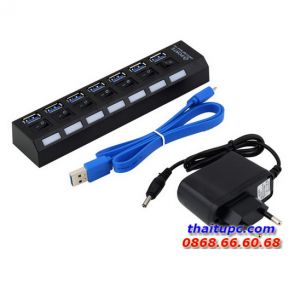 Hub USB 3.0 7 cổng có công tắc (Đen)