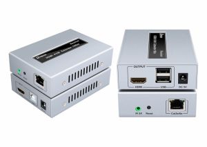 Bộ khuếch đại HDMI qua LAN 150m + USB KVM Dtech DT-7054A