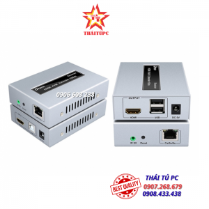 Bộ khuếch đại HDMI qua LAN 150m + USB KVM Dtech DT-7054A
