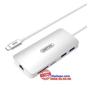 Cáp Type-C -> 2 USB (3.0)/2P HDMI /LAN/SD+Micro SD Unitek Y9115